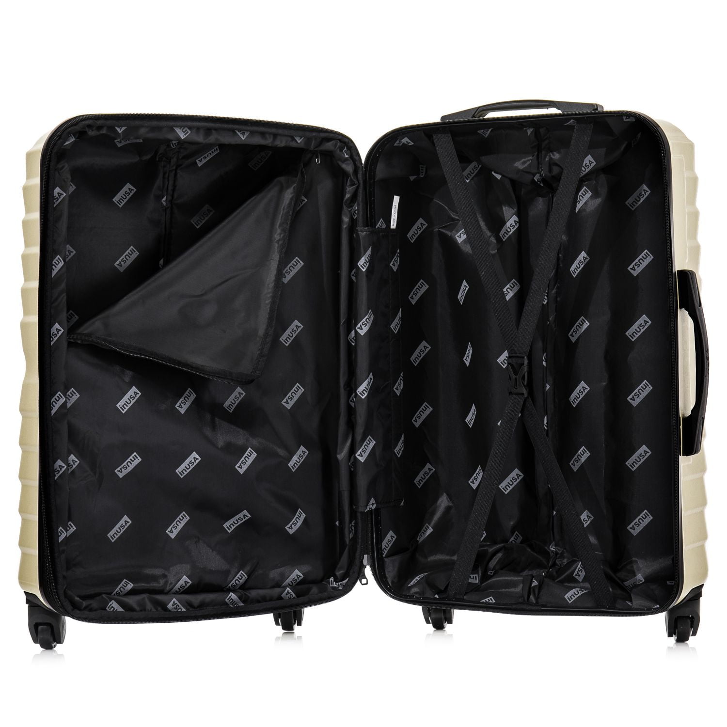 InUSA AURUM 28" Hardside Lightweight Checked Luggage with Spinner Wheels, Handle and Trolley, Champagne