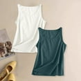thumbnail image 2 of Plus Size Loose Linen Strapless Tank Top, Suitable for Outerwear, Womens Workout O Neck Sleeveless Breathable Tank Casual Tops Shirt White 3, M, 2 of 5