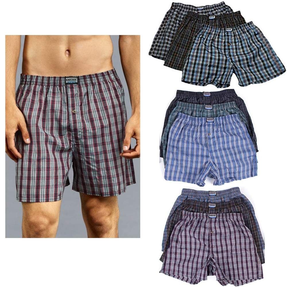 Men's Classic Billy Button Boxer Shorts Underwear Trunk-Assorted Colors 6 & 12 P 