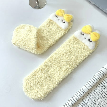 

6 pair Womens Coral Velvet Socks Thickened Warm Sleep Socks Loose Comfortable Floor Socks Funny Socks Color Random