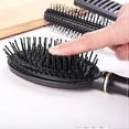 thumbnail image 2 of Juego de cepillos desenredantes para cabello húmedo y seco, cepillos planos y redondos para cabello grueso y rizado, color negro., 2 of 5