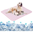 thumbnail image 1 of Estera de enfriamiento para perros Almohadilla de enfriamiento para dormir Manta fría de seda de hielo lavable para sofá cama de perrera Rosa (S) JM, 1 of 3