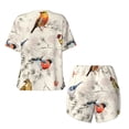 thumbnail image 6 of "Wukai Little Birds Women's Pajama Set - Short-Sleeve Top and Shorts with Elastic Waistband and Pockets for Loungewear, Yoga, and Casual Wear-, 6 of 8