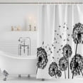 thumbnail image 2 of Polyester Fabric Dandelion Shower Curtain, Black White Modern Country Rustic Plants Waterproof Bathtub Curtain Bathroom Decor Set with Hooks 36 x 72 Inches, 2 of 6