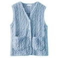 thumbnail image 4 of Tisuna Cardigan Sweaters For Women Solid Color Sleeveless V Neck Vest Lightweight Soft Women Fall Winter Button Up Waistcoat Sky Blue Size Xl, 4 of 4