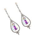 thumbnail image 1 of Pendientes de las mujeres, pendientes de la declaración de la lágrima de cristal nupcial de elegante joyería del oído Plata jinwen Pendientes colgantes de cristal, 1 of 5