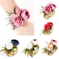 thumbnail image 2 of 5pcs Multicolor Wrist Corsages Hand Flowers Decor Women Elegent Floral Bracelets for Wedding Prom Party, 2 of 8