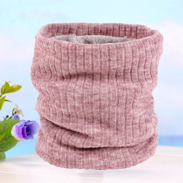 RENACLIPY Pink Knitting Scarf with Fluffy Lining Soft Polyester Material Perfect for Fall and Winter