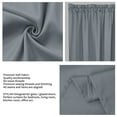thumbnail image 5 of Unique Bargains Solid Window French Door Curtain Panel Dark Gray 54" x 40", 5 of 8