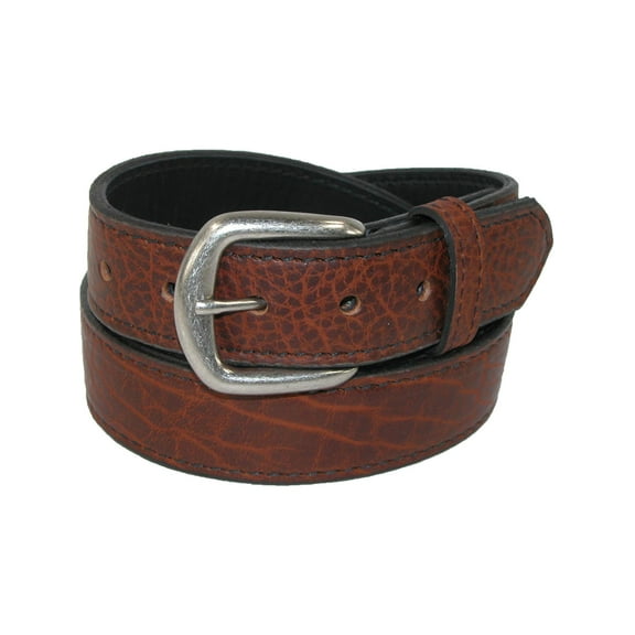 Men's Big & Tall Bison Leather Belt with Removable Buckle