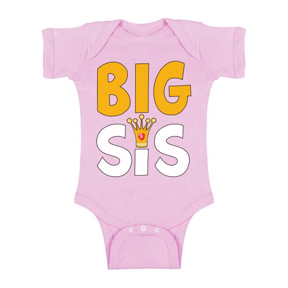 Awkward Styles Princess Baby Bodysuit Short Sleeve Crown Romper Top Big Sister Romper One Piece Big Sister Romper Baby Announcement Romper for Little One Cute Baby Clothing for Girls Kids Gifts