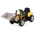thumbnail image 1 of Costway Excavadora eléctrica para niños con control remoto de 12 V y balde para excavación, color amarillo, 1 of 4