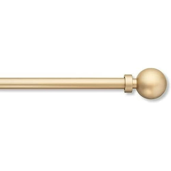 MODE Simplicity Single Adjustable Curtain Rod Set with Modern Ball Finials, Fits 60” to 132” Windows