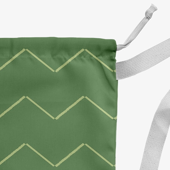 Simply Daisy Harlequin Stripe 18 x 29 in Green Laundry Bag
