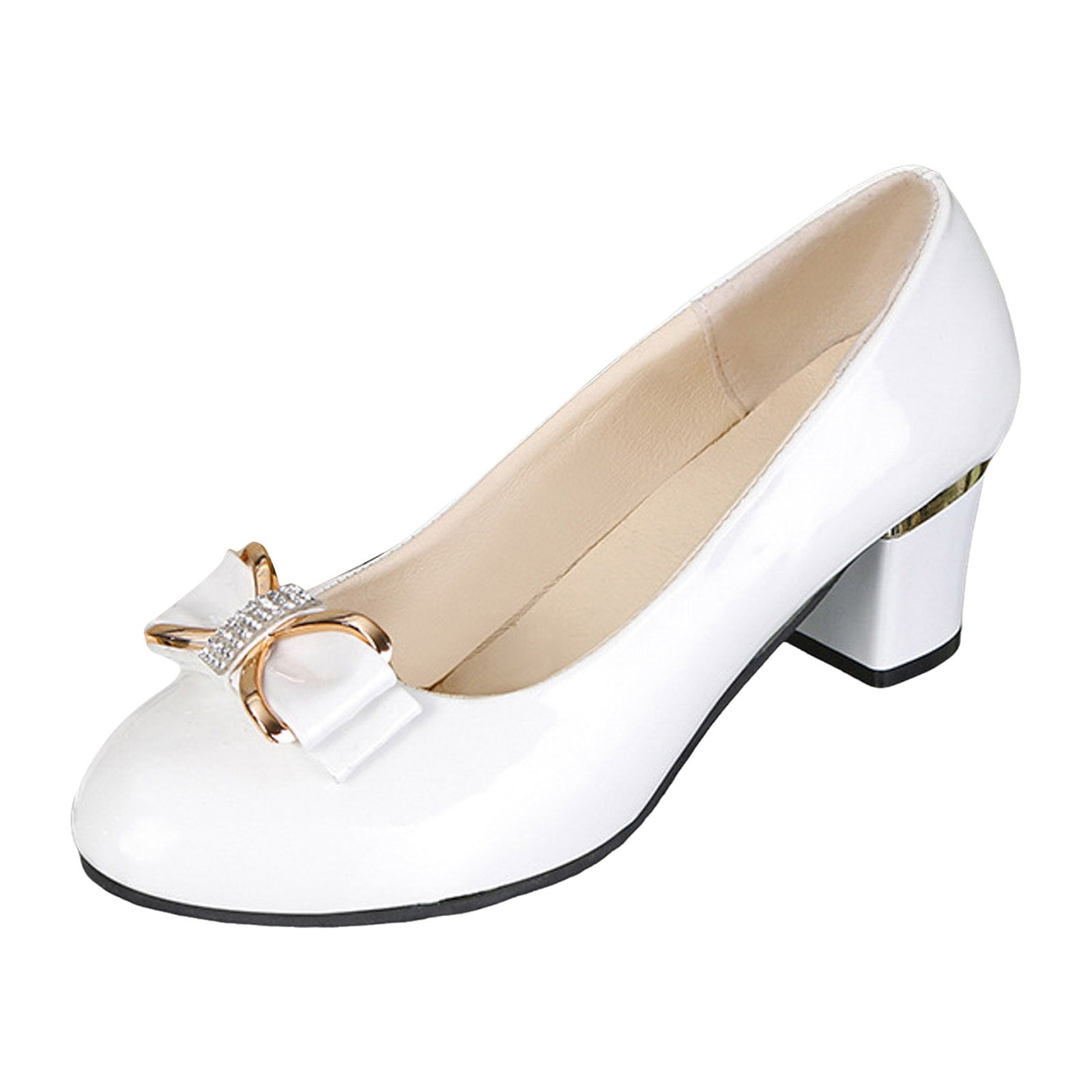 Dakaela Women's Pumps Low Block Closed Toe Dress Shoes Comfortable Casual Heels Loafers