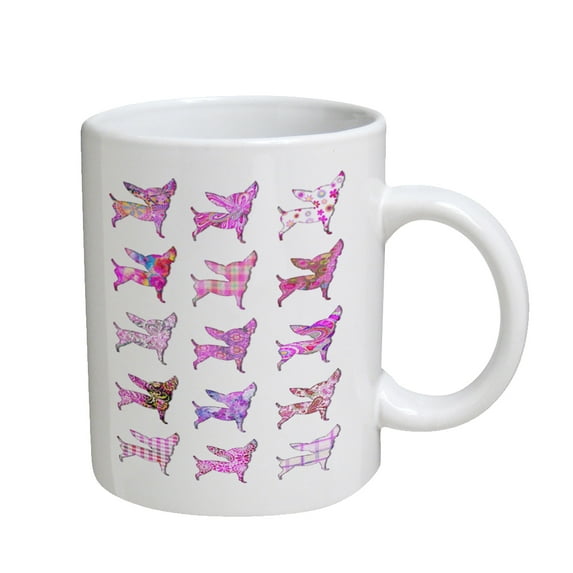 KuzmarK Coffee Cup Mug 11 Ounce - Chihuahua Dog Pink