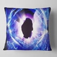 thumbnail image 2 of Designart Fractal Blue Light Shine - Abstract Throw Pillow - 16x16, 2 of 5