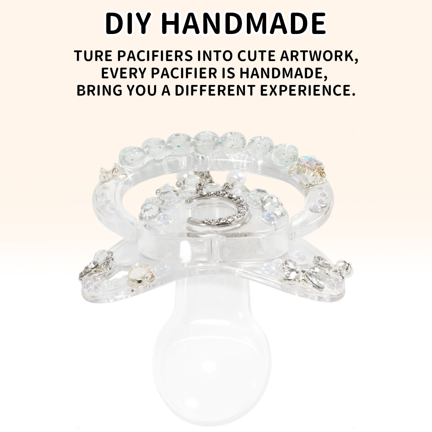 CutiePlusU Adult Sized Pacifier Large Shield Dummy Crystal DIY Handmade