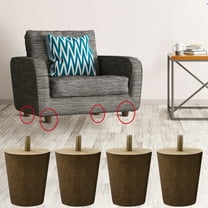 Uxcell Wood Furniture Legs 4Pcs, Hardwood Replacement Legs for Sofa DIY Walnut Color 3.15 inch