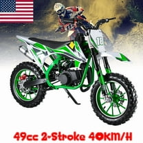 49cc 2-Stroke Gas Dirt Bike for Kids & Adults - 40KM/H Max Speed, Front/Rear Disc Brakes, 10" Off-Road Tires, 100kg Capacity - Mini Motocross Bike for Trail & Uphill from USA Fast Arrival