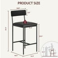 thumbnail image 2 of Maritcute Bar Stools Set of 4, Kitchen Bar Stools with Footrest, PU Upholstered Counter Height Barstools, Bar Chairs with Back for Kitchen Island, Apartment, Counter Bar, Easy Assembly, 2 of 9