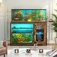 thumbnail image 2 of Aheaplus 55-75 Gallon Aquarium Stand with Power Outlets & LED Light, Reversible Fish Tank Stand with Cabinet for Fish Tank Accessories Storage, Heavy Duty Metal Frame, 880LBS Capacity, Rustic Brown, 2 of 7