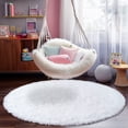 thumbnail image 2 of Socofuz Ultra Soft Indoor Modern Area Rug, Fluffy Carpet for Living Room Children Bedroom Nursery Home Decor, 6' x 6', Round White, 2 of 8