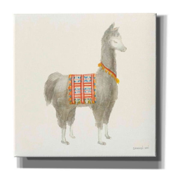 Epic Graffiti 'Festive Llama I' by Danhui Nai, Canvas Wall Art, 26"x26"
