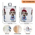 thumbnail image 5 of Yayeee 4 Pack Qtip Holder Bathroom Cotton Swab Canister with Lid Clear Dispenser Set, Gray Cute Dog Artist, 5 of 6