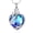 Blue/Steel, variant on Women's Crystal Heart with Rose Necklace Urns for Cremation Ashes Holder Memorial Jewelry