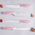 thumbnail image 5 of Astercook Knife Set, 14 Pieces Kitchen Knives Set with Healthy Anti-Rust Coating, Stainless Steel Knife Sets with Built-in Sharpener, Sharp & Rust Resistant Dishwasher Safe Pink, 5 of 9