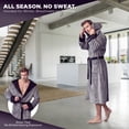 thumbnail image 4 of Mens Plush Robe with Slipper Set - BOSS - Men Bathrobe Collection - Lifetime Durable, Curated Hotel Spa Robe with Hood & Pockets - Anti-Slip Belt - Breathable Yet Warm - Won’t Pill, Tear or Darken, 4 of 5