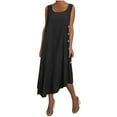 thumbnail image 1 of AherBiu Robes d'Été pour Femmes en Coton et Lin Robe Débardeur Col Rond Sans Manches Robes Maxi Irrégulières, 1 of 5