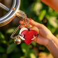 thumbnail image 3 of Hearth & Gear Leather Heart Keychain Handmade Cute For Her, 3 of 4