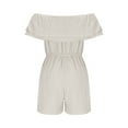 thumbnail image 6 of Women Boho Summer Romper Casual Floral Print Off Shoulder Strapless Shorts Jumpsuits, 6 of 7