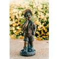thumbnail image 4 of XBrand 24" H Faux Bronze Magnesium Oxide Walking Boy Garden Statue w/Small Flower Plant Pot, Outdoor Décor, Natural Design Sculpture, 4 of 10