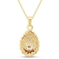 thumbnail image 4 of AFFY 0.50CT Round Moissanite Diamond Teardrop Pendant Necklace for Women 14K Yellow Gold over Siver, 4 of 9