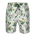 thumbnail image 3 of Goofa Lilies Flowers Printed Mens Swim Trunks Summer Quick Dry Short Beach Swimwear Bathing Suits-Small, 3 of 9