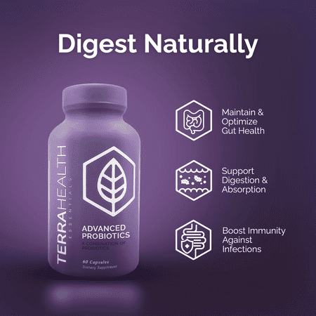 Terra Health Essentials® Advanced Probiotics | Bacillus Coagulans Probiotic Supplement (1 Pack, 60 Capsules)