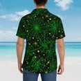 thumbnail image 6 of Xecao Green Bright Web with Spiders print Hawaiian shirt - a stylish short-sleeve button-down for men, perfect for casual beach and tropical outings., 6 of 9