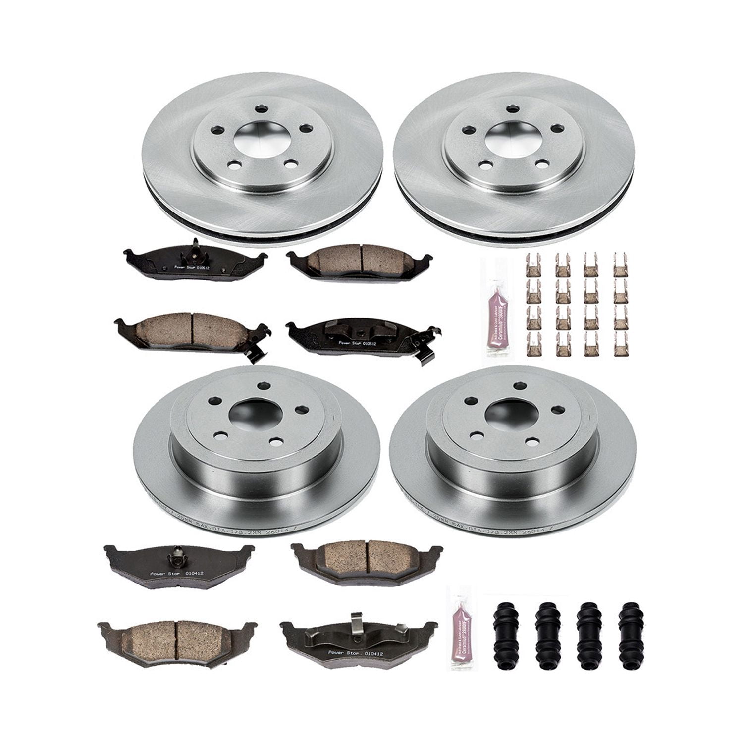 Power Stop Front and Rear Stock Replacement Brake Pad and Rotor Kit KOE6264