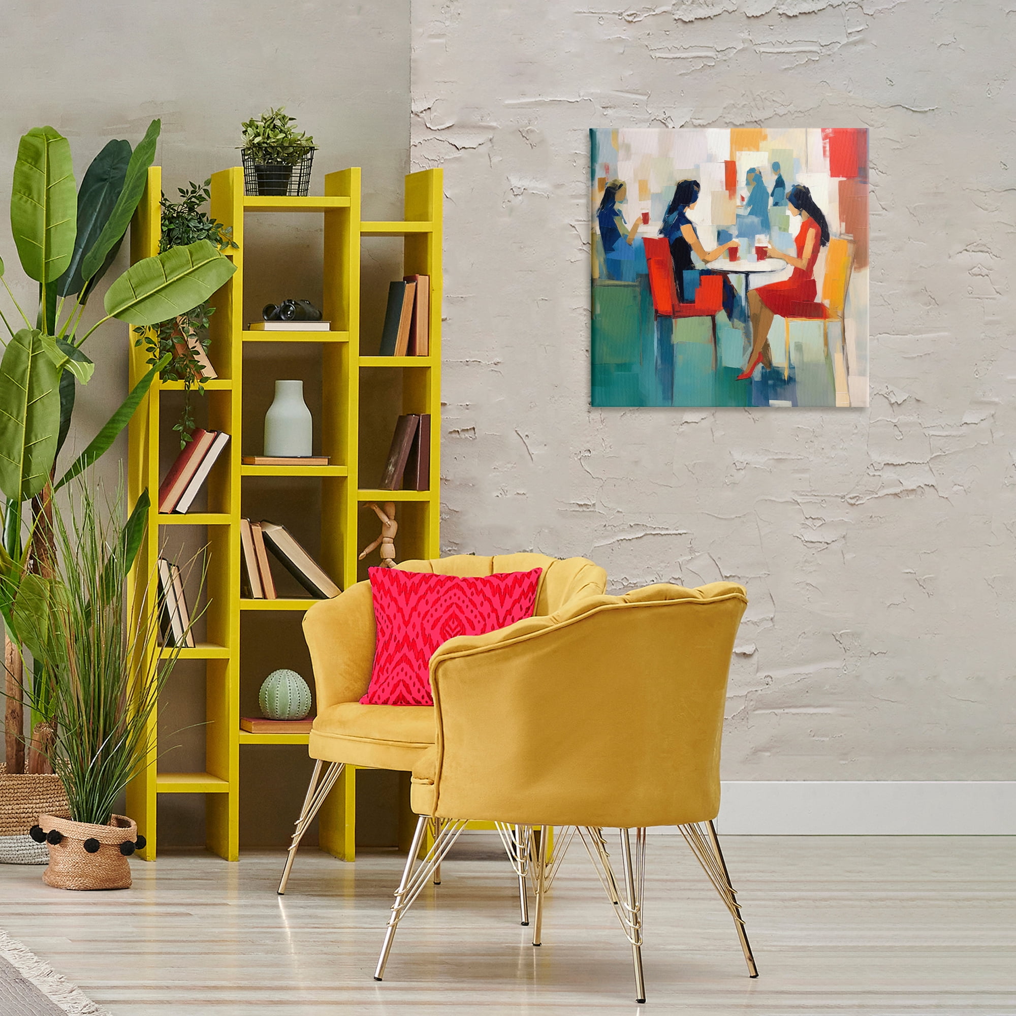 Stupell Industries Restaurant View Abstraction People Painting Wrapped Canvas Art Print Wall Art, 24 x 24