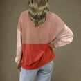 thumbnail image 4 of FAIWAD Long Sleeve Tops for Women Casual Loose Color Block Ribbed Knit Crewneck Pullover Trendy Work Clothes, 4 of 8