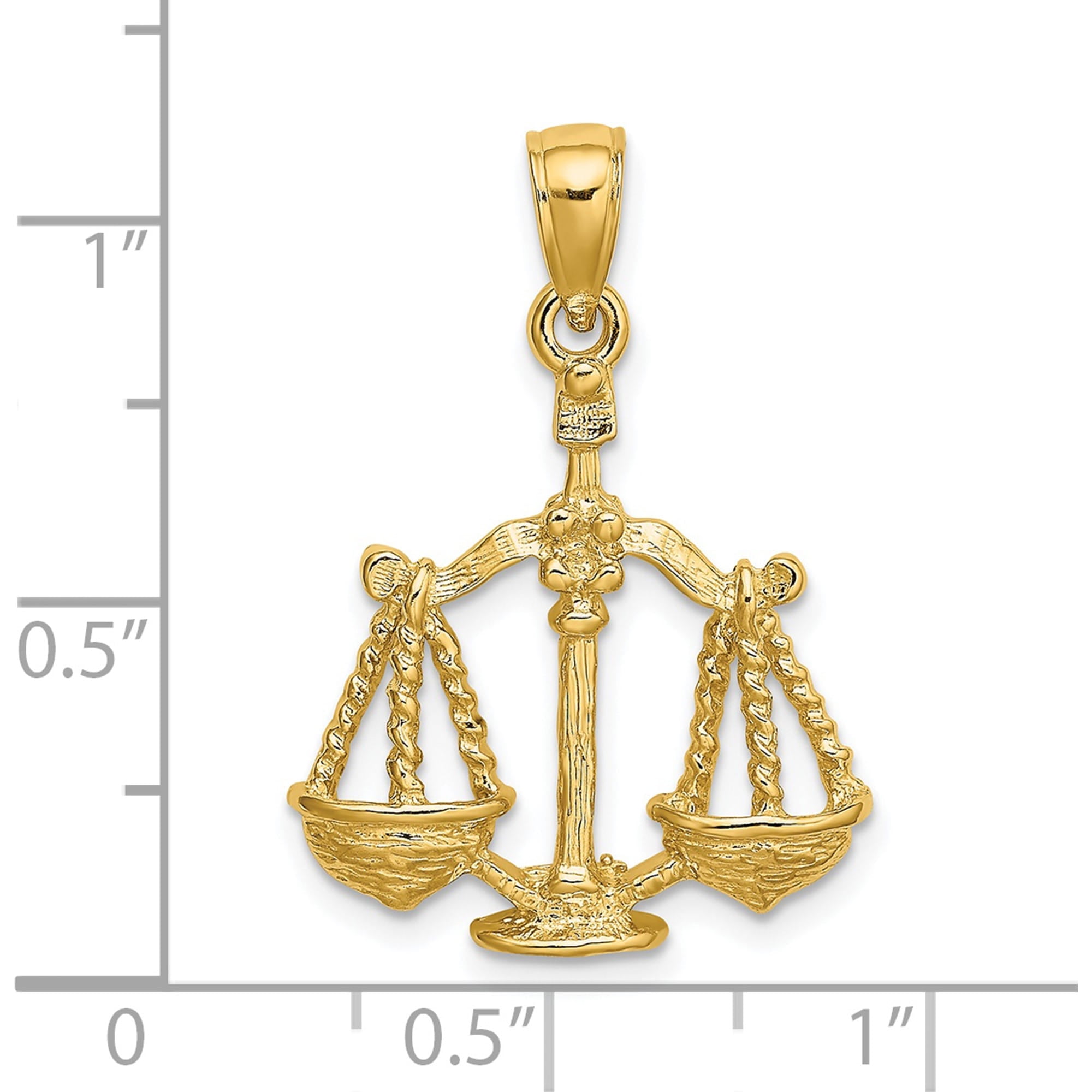 14k Large Libra Zodiac Charm Yellow Gold Solid Sparkling Bold Heirloom An unforgettable keepsake to treasure forever