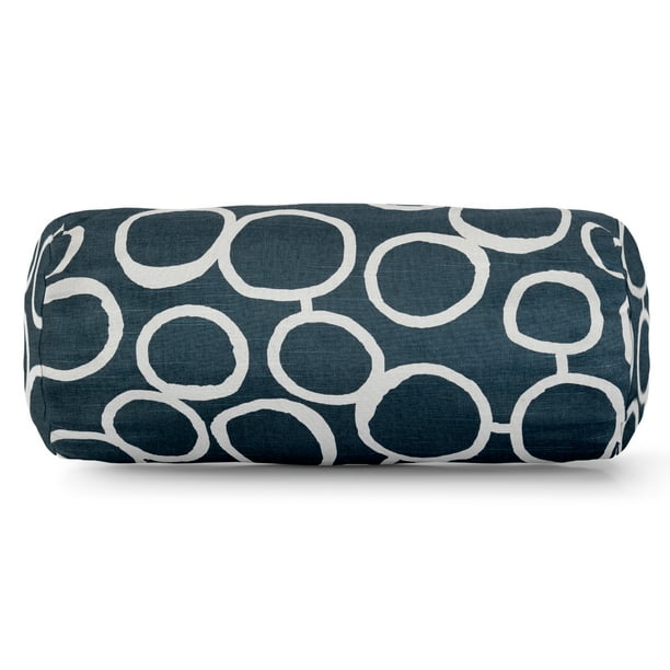 Majestic Home Goods Indoor Navy Fusion Round Bolster Decorative Throw
