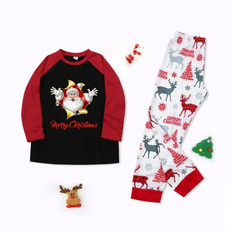 

Cathalem Summer Pajama Set for Family Family Christmas Pajamas Set Raglan Sleeve Top And Printed Family Holiday Pajamas with Dog Suit A 4-5 Years