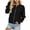 Black, variant on Bomber Jacket for Women Waffle Knit Long Sleeve Shacket with Pockets Fall Winter Casual Zipper Coat Lightweight Athletic Outwear