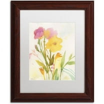 Trademark Fine Art "Wildflowers Against the Sky" Canvas Art by Sheila Golden, White Matte, Wood Frame