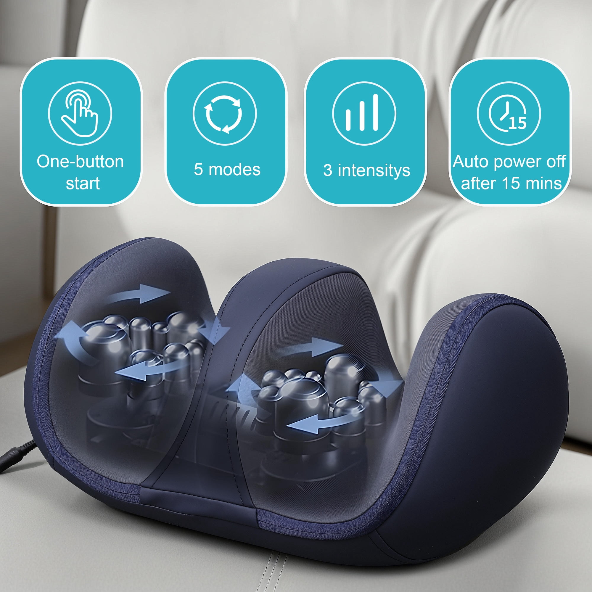 ALLJOY Shiatsu Foot Massager Machine with Heat, Foot and Calf Massager for Plantar Fasciitis, neuropathy,Pain Relief, Gifts for Women & Men