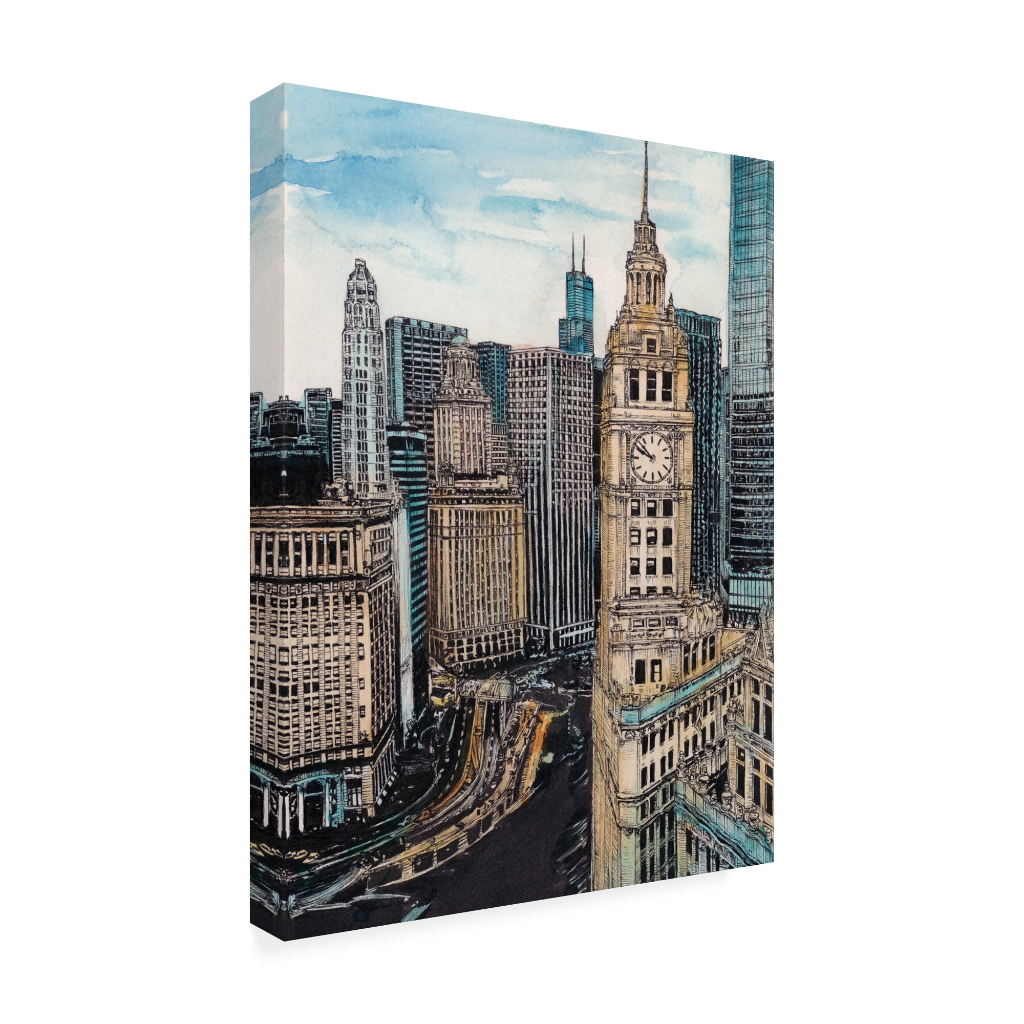 Trademark Fine Art 'US Cityscape Chicago' Canvas Art by Melissa Wang